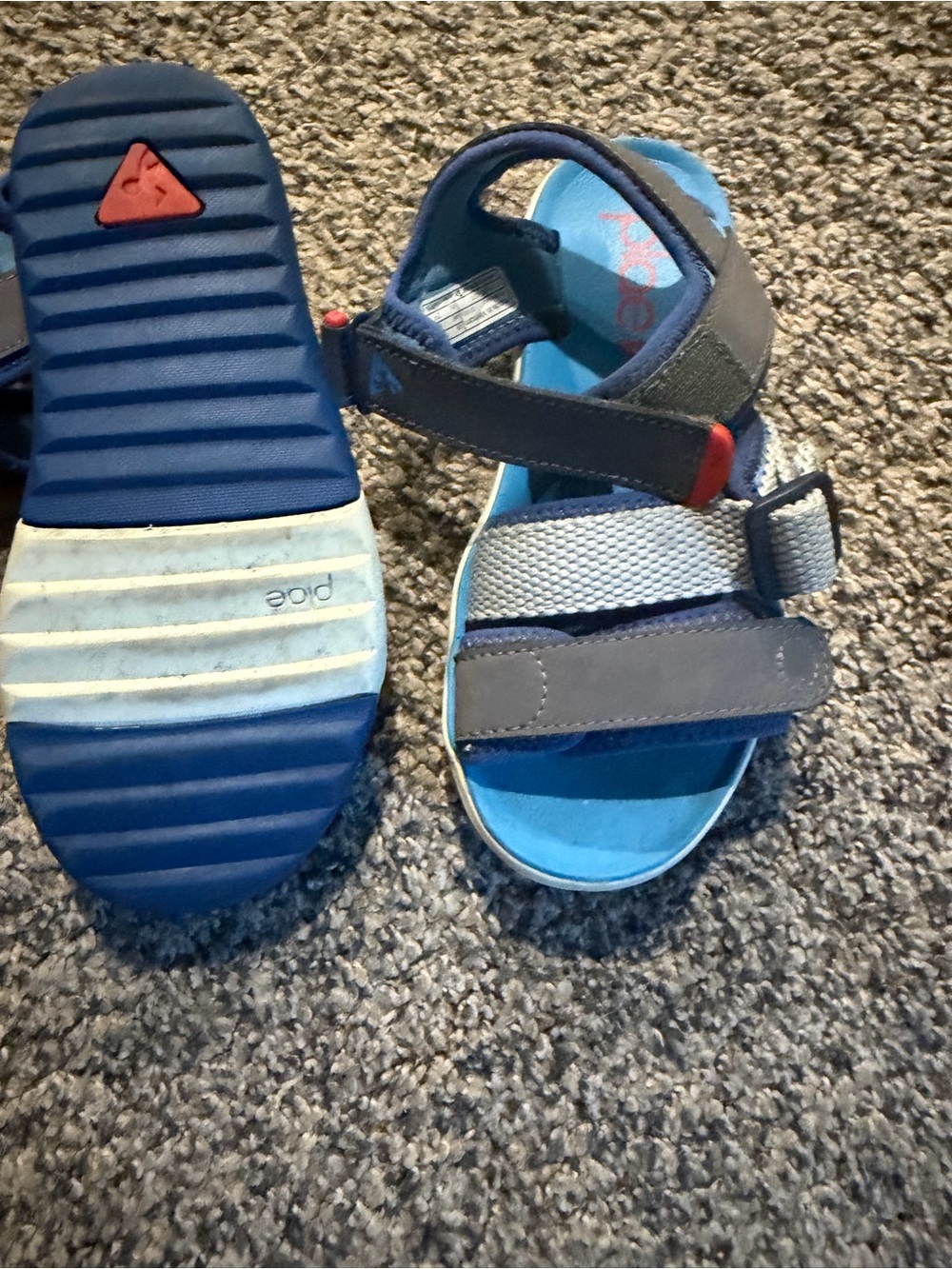 PLAE Navy and Light Blue Kids Adjustable Strappy Sandals